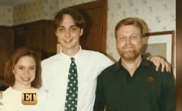 Julie Ann Parsons with her brother Jim Parsons and her father, late Milton Joseph